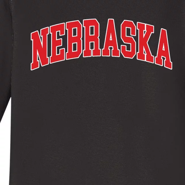 Nebraska Throwback Design Print Classic Baby Long Sleeve Bodysuit