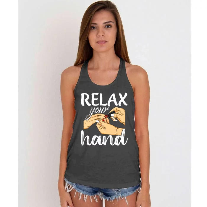 Nail Tech Design For A Nail Artist Women's Knotted Racerback Tank