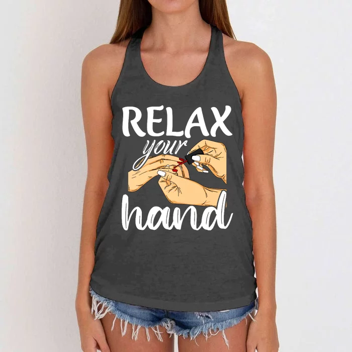 Nail Tech Design For A Nail Artist Women's Knotted Racerback Tank