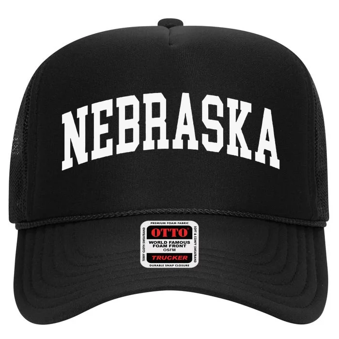 Nebraska Throwback Design Classic High Crown Mesh Trucker Hat