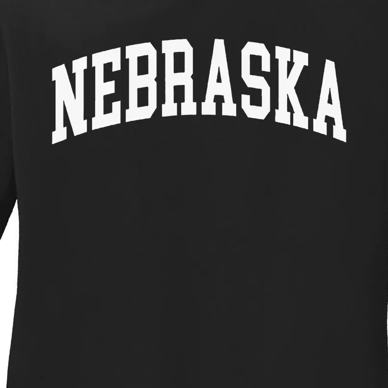 Nebraska Throwback Design Classic Ladies Long Sleeve Shirt