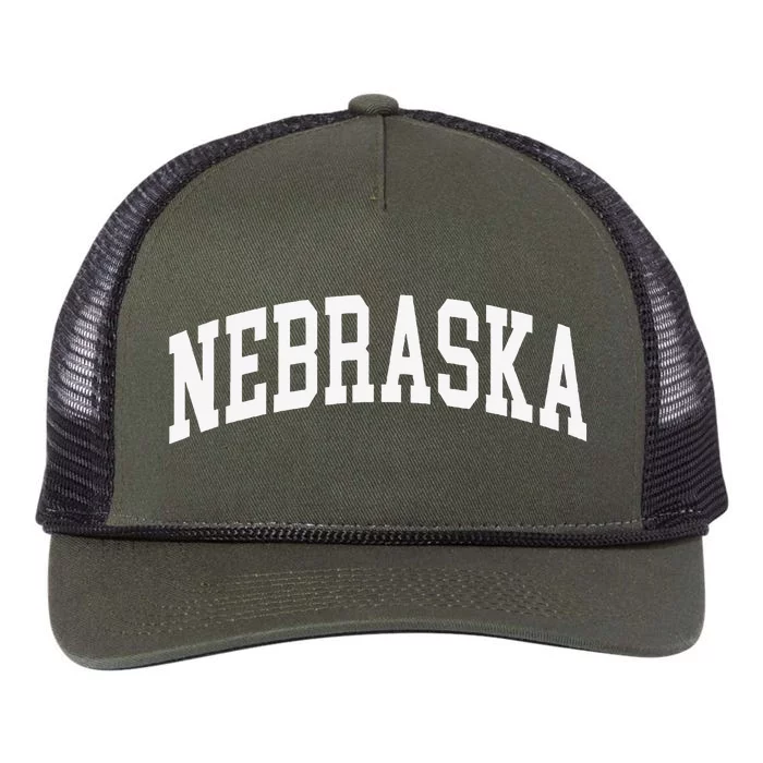 Nebraska Throwback Design Classic Retro Rope Trucker Hat Cap