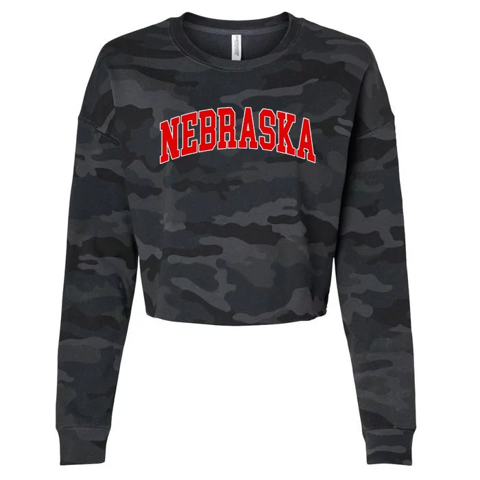 Nebraska Throwback Design Classic Cropped Pullover Crew