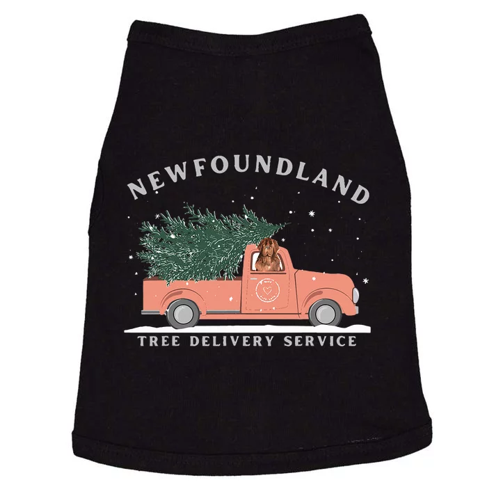 Newfoundland Tree Delivery Service Funny Christmas Doggie Tank