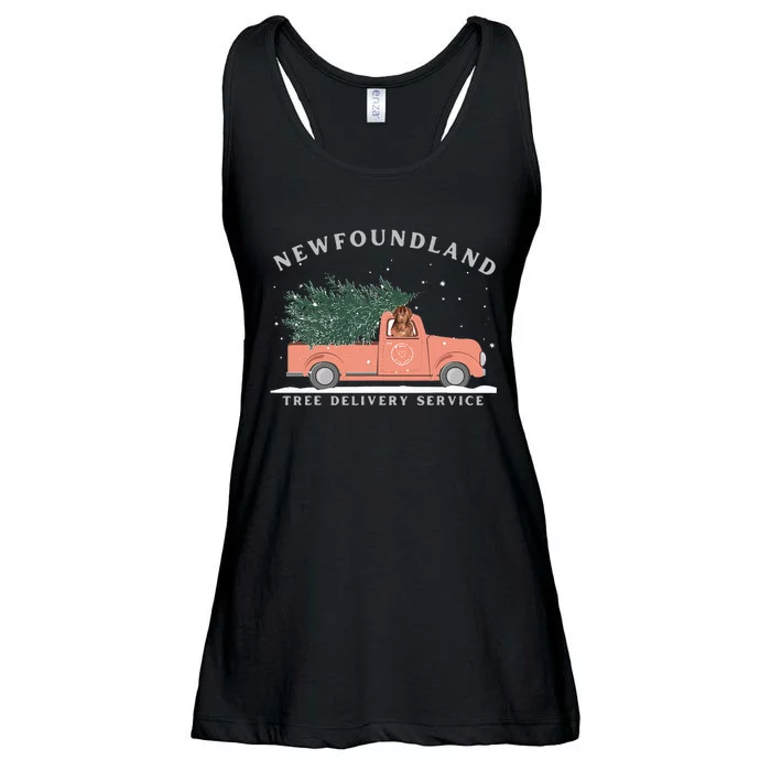 Newfoundland Tree Delivery Service Funny Christmas Ladies Essential Flowy Tank