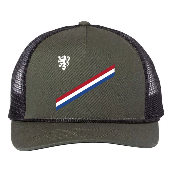 Netherlands Team Flag Jersey Soccer Retro Rope Trucker Hat Cap