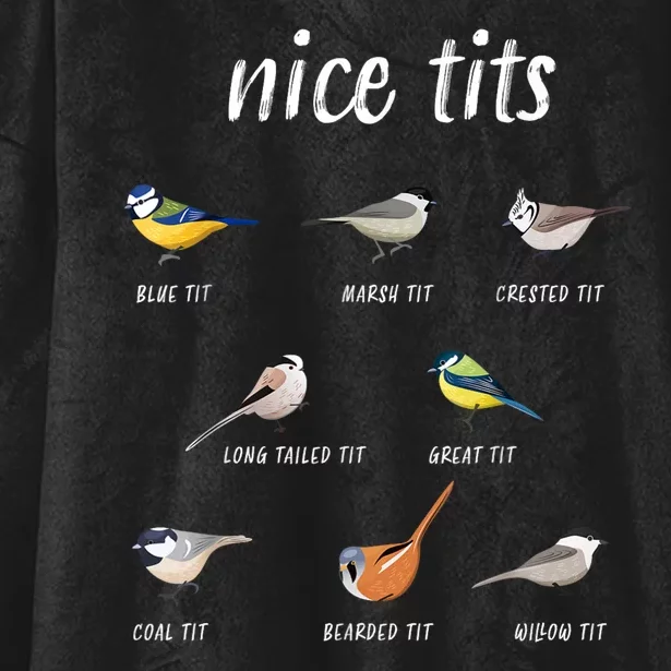 Nice Tits Funny Bird Watching Gift Dad Hooded Wearable Blanket