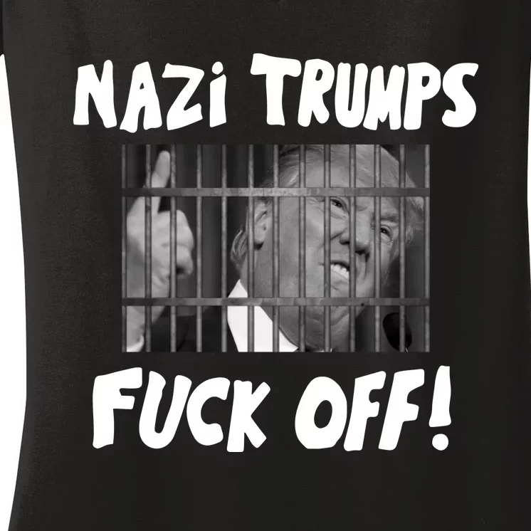 Nazi Trumps Fuck Off Women's V-Neck T-Shirt