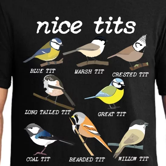 Nice Tits Funny Bird Watching, Funny Tit Birds Birdwatcher Pajama Set