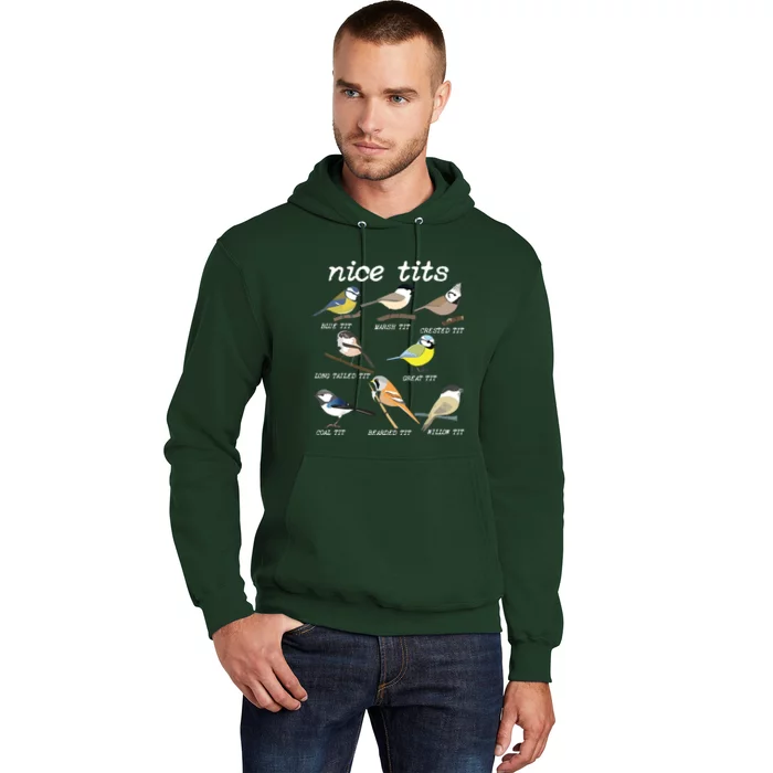 Nice Tits Funny Bird Watching, Funny Tit Birds Birdwatcher Hoodie