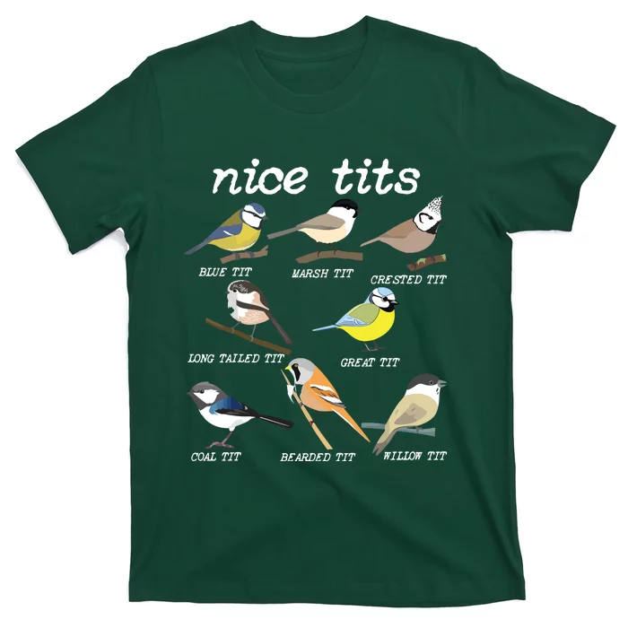 Nice Tits Funny Bird Watching, Funny Tit Birds Birdwatcher T-Shirt