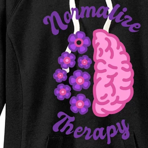 Normalize Therapy Floral Brain Women's Fleece Hoodie