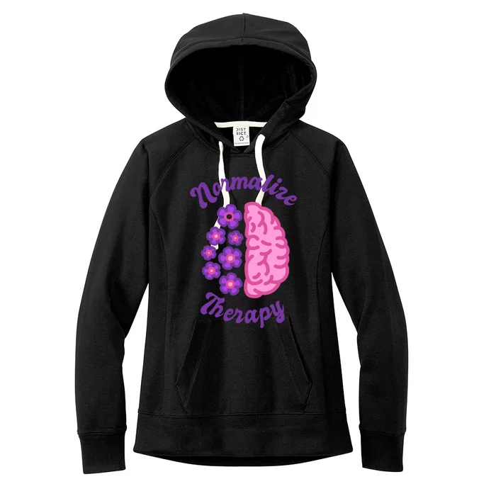 Normalize Therapy Floral Brain Women's Fleece Hoodie