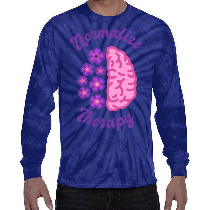 Normalize Therapy Floral Brain Tie-Dye Long Sleeve Shirt