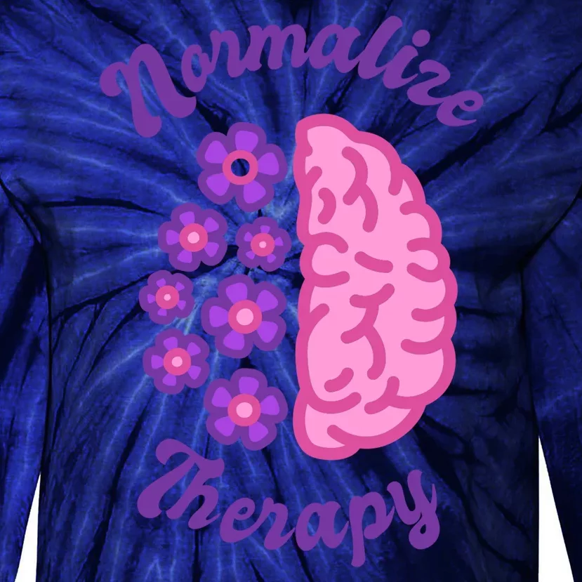 Normalize Therapy Floral Brain Tie-Dye Long Sleeve Shirt