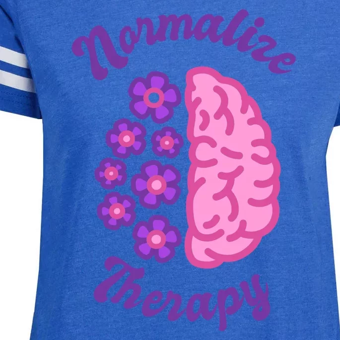 Normalize Therapy Floral Brain Enza Ladies Jersey Football T-Shirt