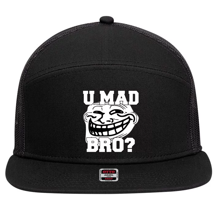 New Troll Face U Mad Smile Bro 7 Panel Mesh Trucker Snapback Hat