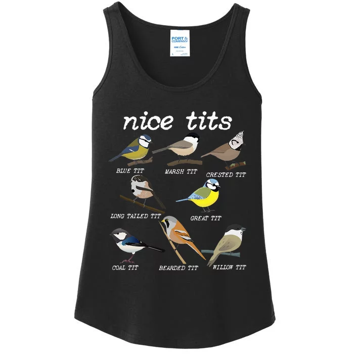 Nice Tits Funny Bird Watching Funny Tit Birds Birdwatcher Ladies Essential Tank