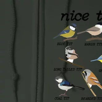 Nice Tits Funny Bird Watching, Funny Tit Birds Birdwatcher Full Zip Hoodie