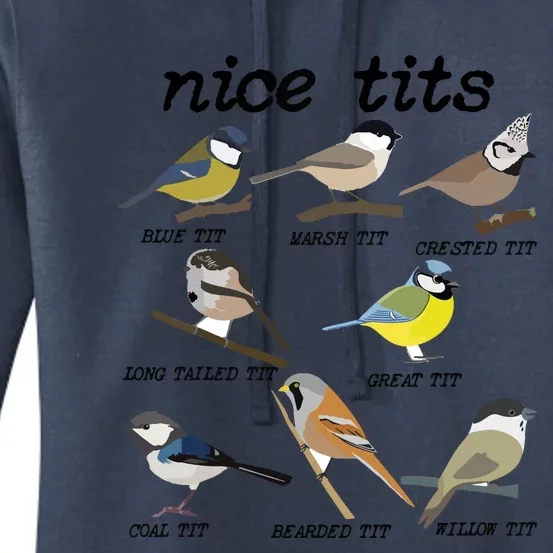 Nice Tits Funny Bird Watching, Funny Tit Birds Birdwatcher Women's Pullover Hoodie