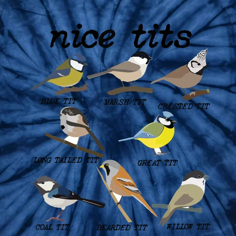 Nice Tits Funny Bird Watching, Funny Tit Birds Birdwatcher Tie-Dye T-Shirt