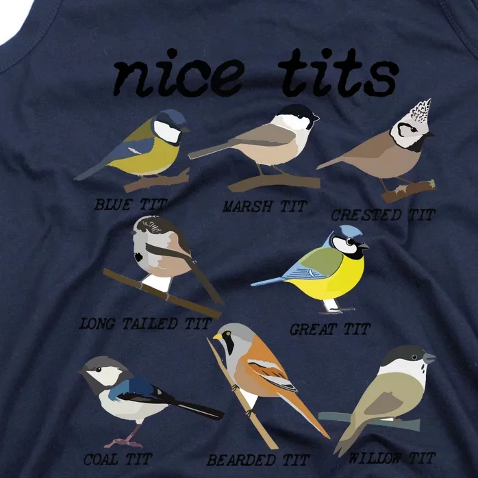 Nice Tits Funny Bird Watching, Funny Tit Birds Birdwatcher Tank Top