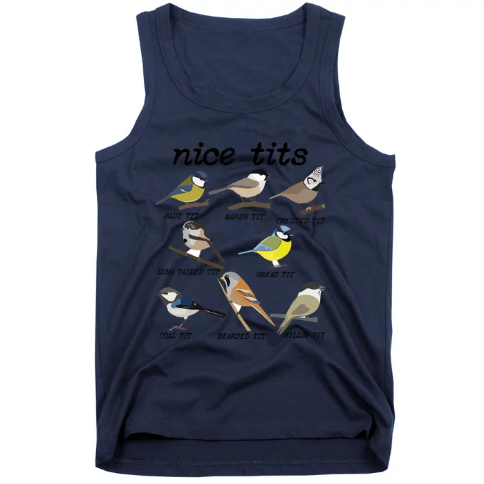 Nice Tits Funny Bird Watching, Funny Tit Birds Birdwatcher Tank Top