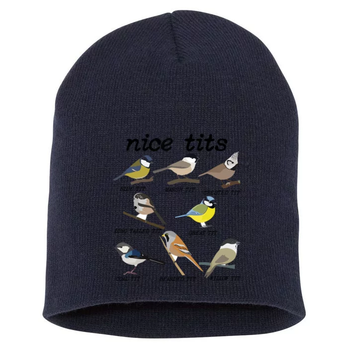 Nice Tits Funny Bird Watching, Funny Tit Birds Birdwatcher Short Acrylic Beanie