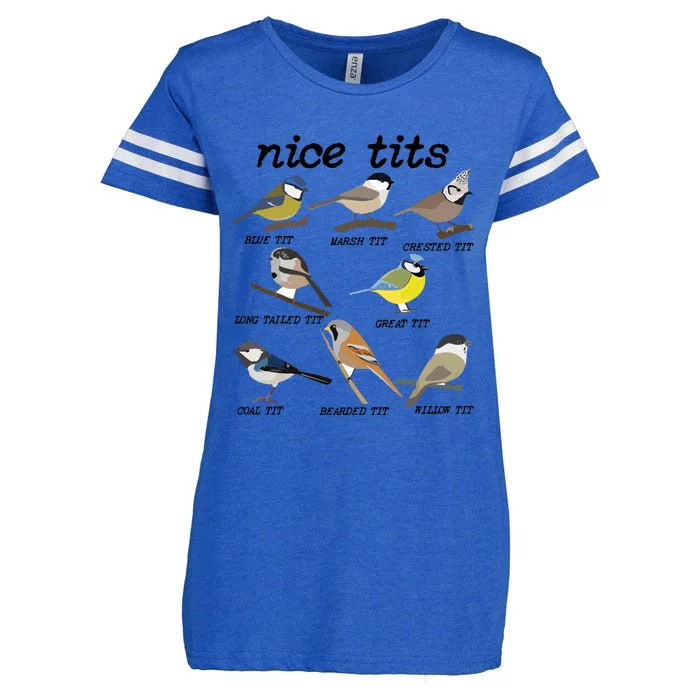 Nice Tits Funny Bird Watching, Funny Tit Birds Birdwatcher Enza Ladies Jersey Football T-Shirt