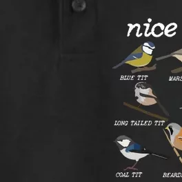 Nice Tits Funny Bird Watching, Funny Tit Birds Birdwatcher VNeck Dry Zone Grid Performance Polo