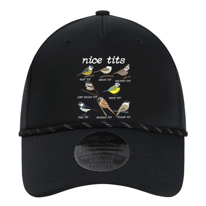 Nice Tits Funny Bird Watching, Funny Tit Birds Birdwatcher VNeck Performance The Dyno Cap