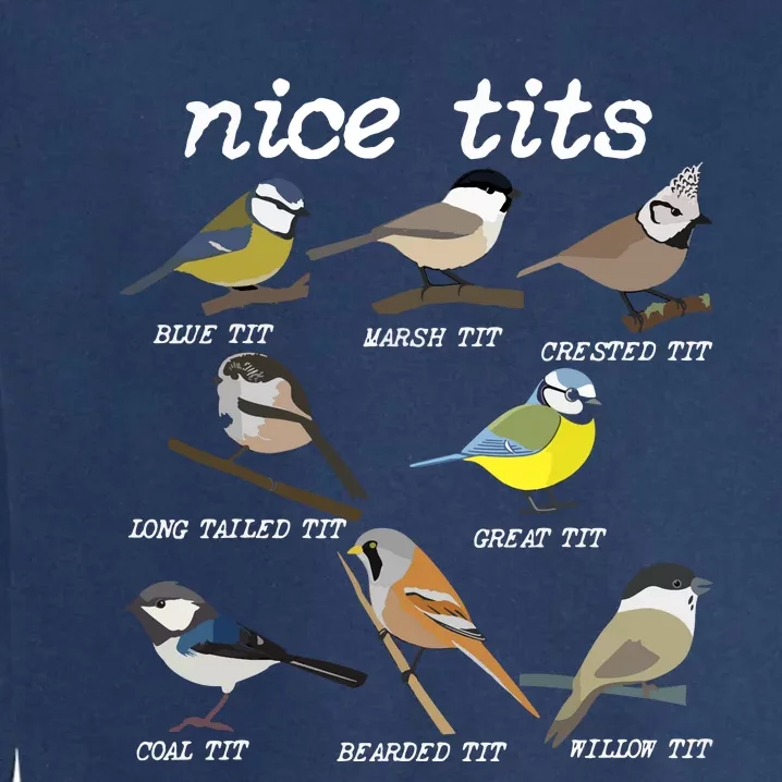 Nice Tits Funny Bird Watching, Funny Tit Birds Birdwatcher VNeck Garment-Dyed Sweatshirt