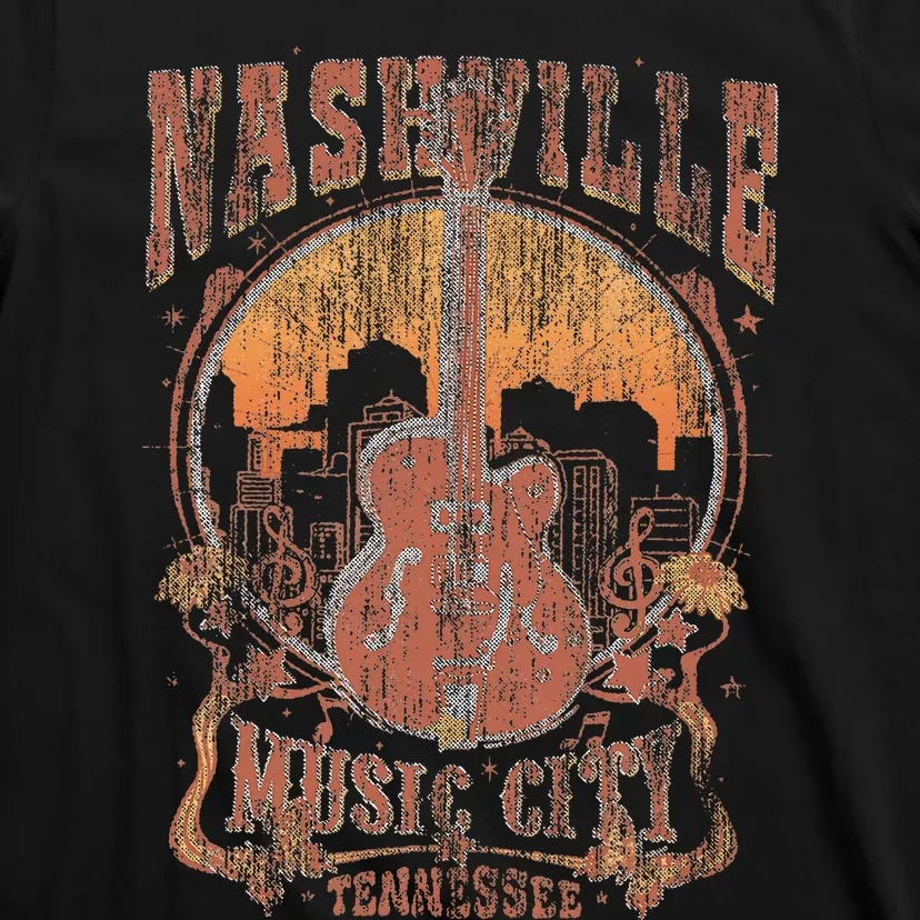 Nashville Tennessee Guitar Country Music City Guitarist T-Shirt