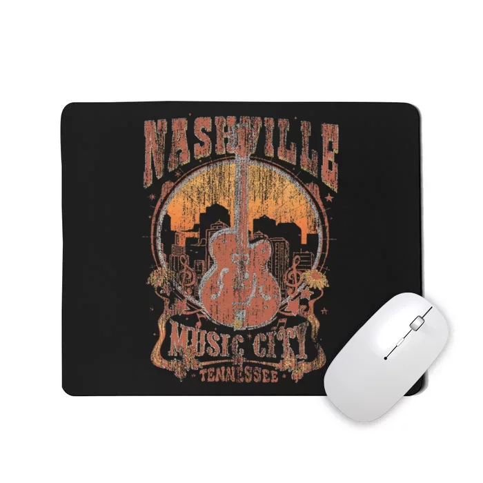 Nashville Tennessee Guitar Country Music City Guitarist Mousepad