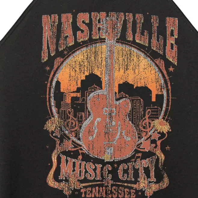 Nashville Tennessee Guitar Country Music City Guitarist Women’s Perfect Tri Rocker Tank