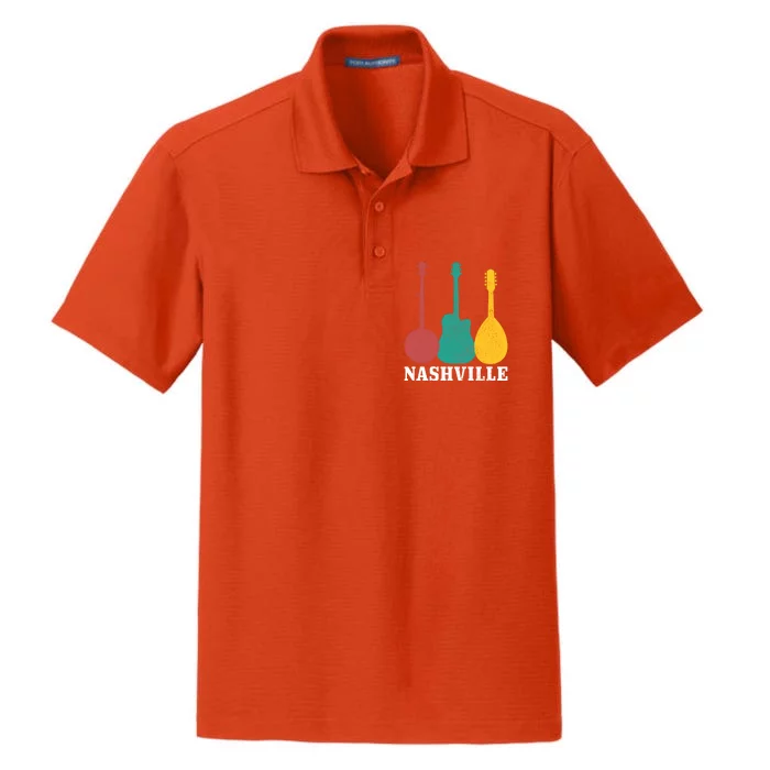 Nashville Tennessee Guitar Player Country Music City Vintage Gift Dry Zone Grid Performance Polo