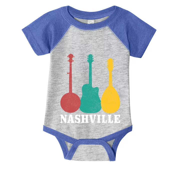 Nashville Tennessee Guitar Player Country Music City Vintage Gift Infant Baby Jersey Bodysuit