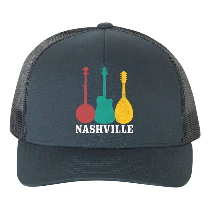 Nashville Tennessee Guitar Player Country Music City Vintage Gift Yupoong Adult 5-Panel Trucker Hat