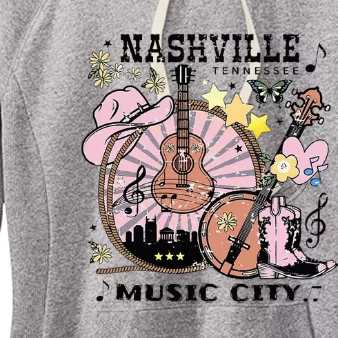 Nashville Tennessee Guitar Country Music City Guitarist Women's Fleece Hoodie