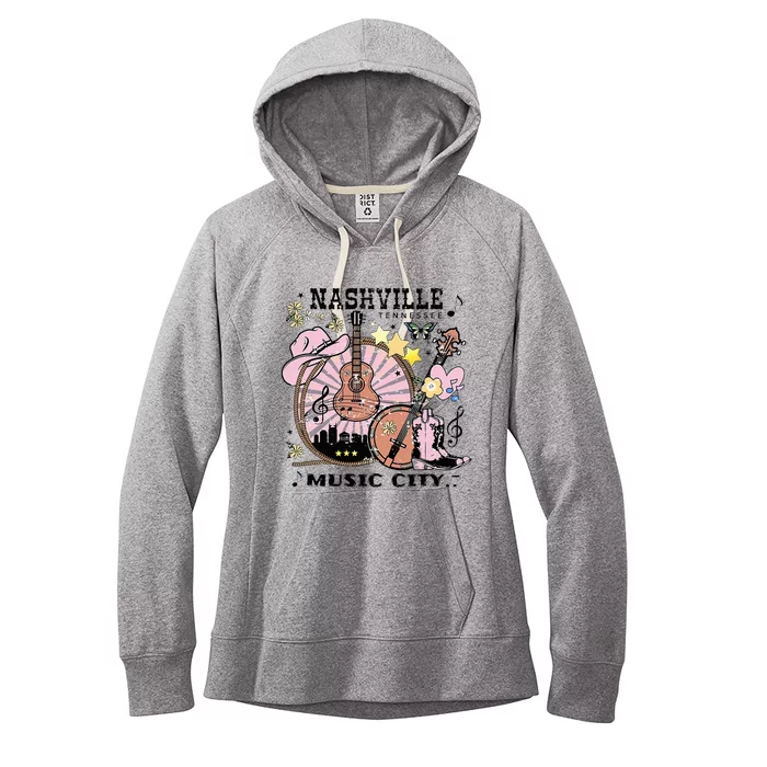 Nashville Tennessee Guitar Country Music City Guitarist Women's Fleece Hoodie