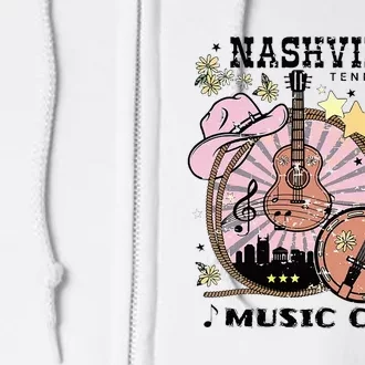 Nashville Tennessee Guitar Country Music City Guitarist Full Zip Hoodie