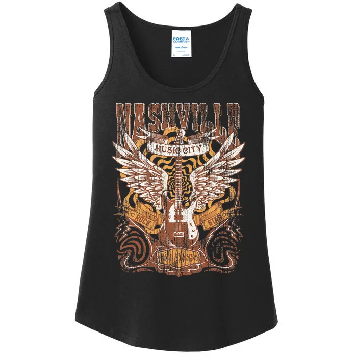 Nashville Tennessee Guitar Country Music City Guitarist Gift Ladies Essential Tank