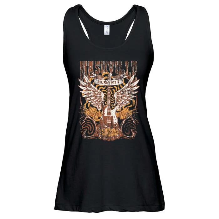 Nashville Tennessee Guitar Country Music City Guitarist Gift Ladies Essential Flowy Tank