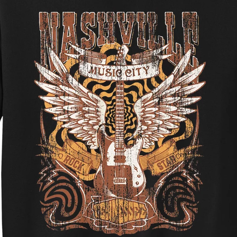 Nashville Tennessee Guitar Country Music City Guitarist Gift Tall Sweatshirt