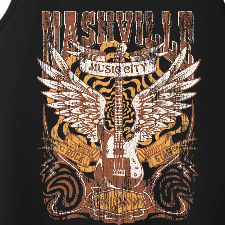 Nashville Tennessee Guitar Country Music City Guitarist Gift Performance Tank