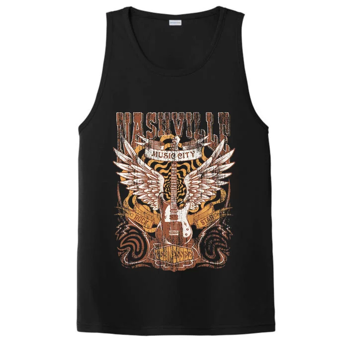 Nashville Tennessee Guitar Country Music City Guitarist Gift Performance Tank