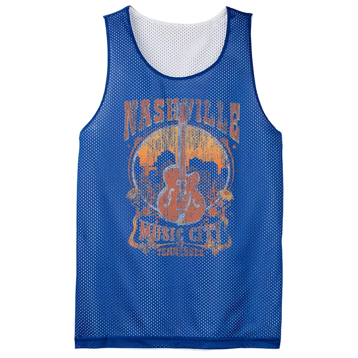 Nashville Tennessee Guitar Country Music City Guitarist Gift Mesh Reversible Basketball Jersey Tank