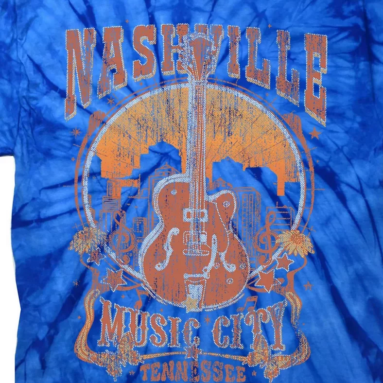 Nashville Tennessee Guitar Country Music City Tie-Dye T-Shirt