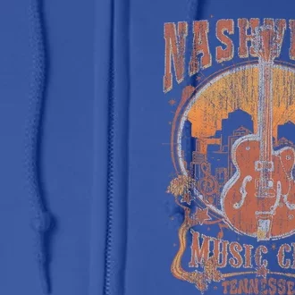 Nashville Tennessee Guitar Country Music City Full Zip Hoodie