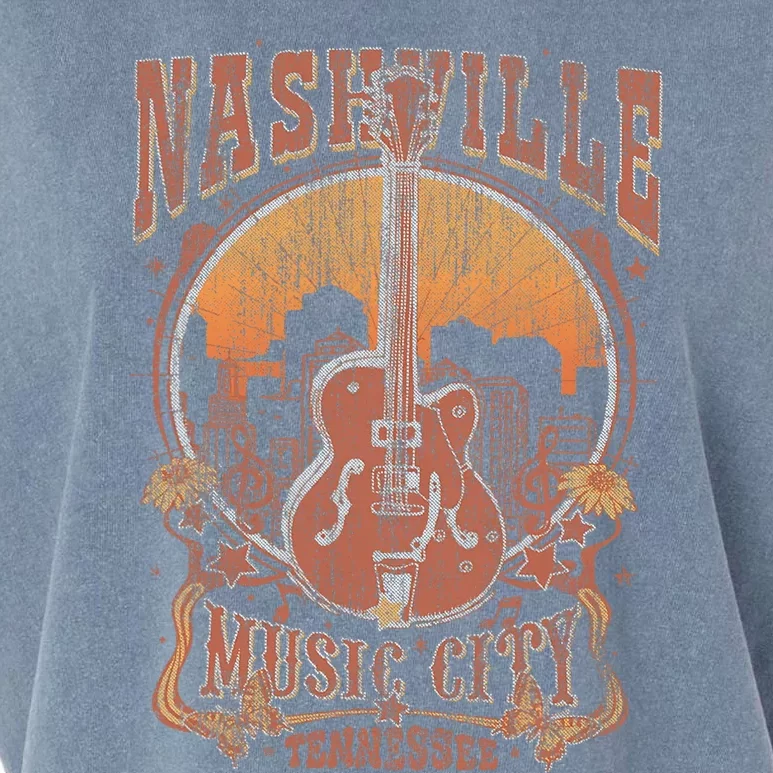 Nashville Tennessee Guitar Country Music City Garment-Dyed Women's Muscle Tee